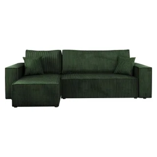 Mirjan24 Ecksofa, Grün, Kunststoff, 5-Sitzer, L-Form,L-Form, 244x145 cm, Wohnzimmer, Sofas & Couches, Wohnlandschaften, Ecksofas