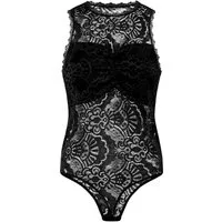 Evoni Stringbody für Damen Spitze transparent High Neck Cut-Out Sexy Dessous