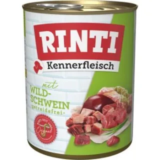 RINTI Kennerfleisch Nassfutter Hund, Adult, Dose, Wildschwein 24x800 g