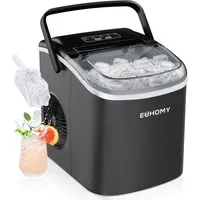 EUHOMY Eiswürfelmaschine Eiswürfelmaschine, 12 kg/24h, 2 Eisgrößen, selbstreinigend, kompakt, Leise, kompakt und schnell einsatzbereit fuer den taeglichen Eisbedarf