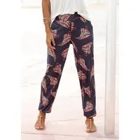 LASCANA Strandhose aus angenehmer, leichter Viskose mit Blumendruck, Jerseyhose, luftige Sommerhose, Schlupfhose