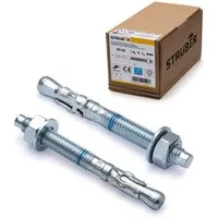 STRÜBER Schrauben- und Dübel-Set Bolzenanker Keilanker Schwerlastdübel verzinkt M8 - M16, (20 St)
