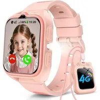 blackview Smartwatch Kinder mit SIM-Kartensteckplatz, LBS+WLAN+GPS-Tracker, 4G Smartwatch (1.75 Zoll, IOS/Android), Magnetisches Ladekabel, Smartwatch-Gehäuse mit Nackenband, Taschenlampe, SOS Notruf, Schulmodus, Telefonanruf, Sprachchat, IP67