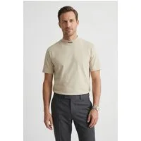 BOSS GREEN T-Shirt Tee Collar Relaxed Fit Stretch Jersey Baumwolle, Logo Centered, Rundhals