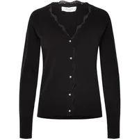 rosemunde Cardigan Laica lace cardigan mit Wolle und Kaschmir mit V-Ausschnitt und Spitzenkante, langen Ärmeln, Kaschmiranteil