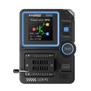 FNIRSI LCR-P1 Transistor Tester Diode Triode Capacitance Meter 1.44 Inch Color Screen USB Type-C Anti-Burn Protection