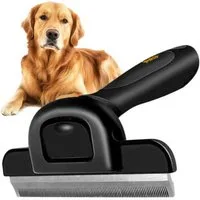 Purlov Fellbürste Universeller Haustierkamm & Trimmer Edelstahlbürste für Hunde Katzen, Hochwertiger Edelstahl für eine langlebige und effektive Anwendung., (Bürsten-Set für Haustiere zur effektiven Fellpflege und Unterwollentfernung), Ergonomisch, e