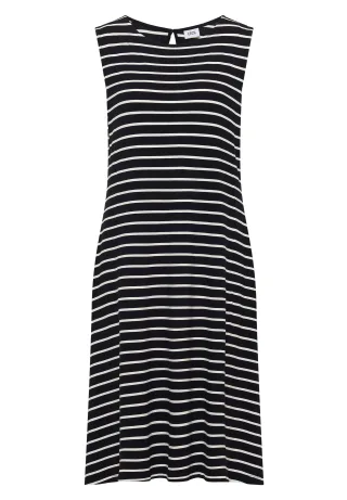 CECIL - Midikleid mit Rundhals und Streifen urban dark blue - Gr. - XXL