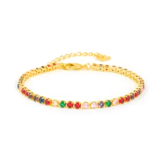 Luxenter Armband aus mehrfarbigem Zirkonia mit 18 Karat Gelbgold-Finish – Asio