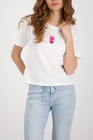 monari - T-Shirt mit Coffee-Print off-white - Gr. - 46
