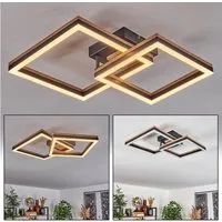 hofstein Deckenleuchte Deckenlampe aus Metall/MDF/Kunststoff in Schwarz/Holzoptik/Weiß, LED fest integriert, 3000 Kelvin, verstellbare Leuchte Länge max. 38, 18 Watt, 2100 Lumen, 3000 Kelvin