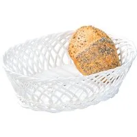 KESPER® Brotkorb Brotkorb aus Kunststoffgeflecht, oval, weiß 19880, (1-tlg)