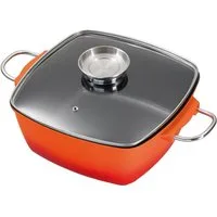 KING Bräter 7L Aluguss, Aluminiumguss (1-tlg), mit Glasdeckel und Aromaknopf, Induktion, Keramikbeschichtung