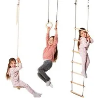 Goodevas Klettergerüst Multifunktionale Schwedenwand & Klettergerüst für Kinder, (3-St)
