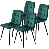 FUROKOY Esszimmerstuhl 4er Set Esszimmerstuhl Küchenstuhl Polsterstuhl (4 St), Design Stuhl mit Rückenlehne,mit Sitzfläche Samt,Gestell aus Metall