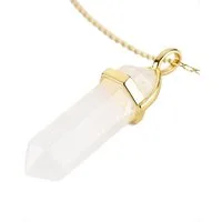 LAVISA Kette mit Anhänger Edelstein Halskette Obelisk gold Naturstein Kristall