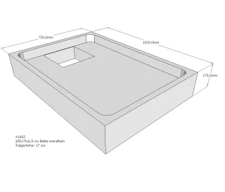 Neuesbad Wannenträger für Bette extraflach 105x75x6,5 SD22080