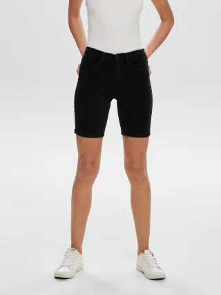 ONLY Shorts "ONLRAIN – Shorts mit Push-up-Effekt und Umschlagsaum" unifarben, casual, skinny fit, Denim, Eingrifftaschen