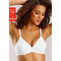 petite fleur by Lascana Soft-BH (Packung, 2 Stück) ohne Bügel, im Triangel Schnitt, aus Baumwolle, bequemer BH