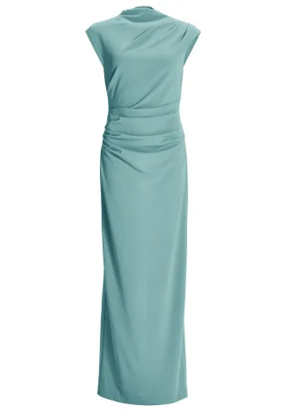 SWING - Etuikleid aus Crepe Jersey mit Kelchkragen teal green - Gr. - 36