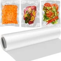 Ruhhy Vakuumier-Folienrollen Dichtungsfolie 28x600cm Gerändelte Siegelfolie für Frische Haltbarkeit, Zubehör für Kompatibel mit Vakuumiergeräten folgender Marken: Caso, FoodSaver, Rommelsbacher, Lava, Klarstein, Solis, Praktische Prägestruktur für di