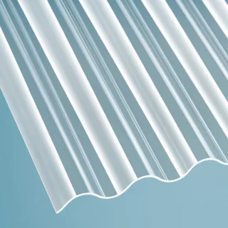 Acryl Lichtplatte | Wellplatte | 76/18 | 2,8-3 mm | Breite 1045 mm | glatt | glasklar