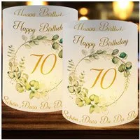 aitsite Windlicht 12er Set 70 Geburtstag Windlicht Tischdeko Papierlaternen (Dekorationsset Papier Windlichter für Geburtstag und Events, 12 Stück Papier Windlichter für 70 Geburtstag Tischdeko), 12er Set Windlichter 70 Geburtstag faltbar, wiederverw