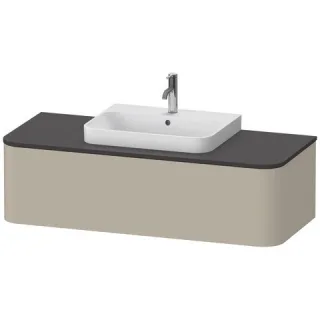 Duravit Happy D.2 Plus Konsolenwaschtischunterbau wandhängend Taupe Seidenmatt 1300x550x354 mm - HP4 HP4942M60600010