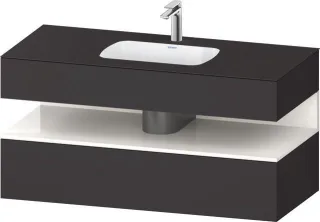 Duravit Qatego Einbauwaschtisch mit Konsolenwaschtischunterbau Graphit Supermatt 1200x550x600 mm - Q QA4787022800000