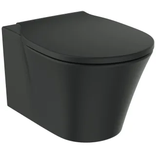 Ideal Standard Wand-Tiefspül-WC-Kombipaket Connect Air, AQUABLADE,m.Softclosing,36x54cm,Schwarz, K87 K8768V3
