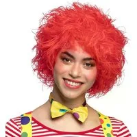 Boland Kostüm-Perücke Perücke Clown Frizzy rot Lockenperücke für lustige Karneval-Kostüme, Perfekte Ergänzung für Clown-Kostüme