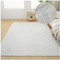 OTTO home Teppich Neele, Boho-Design, Hoch-Tief, waschbar, rechteckig, Höhe: 12 mm, 3D Optik, Skandinavisch, Designteppich, Wohnzimmer, Schlafzimmer