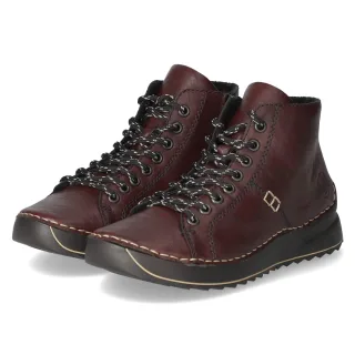 Rieker Schnürstiefeletten  Rot - Gr. 36 -  Textil
