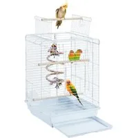Yaheetech Vogelkäfig, Transportkäfig mit Vogelspielzeuge Wellensittichkäfig
