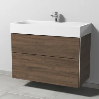 Sanipa 3way Waschtischunterbau zu Kaldewei Silenio Waschtisch mit 2 Auszügen, Eiche-Arizona BR45680