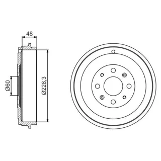 Bosch Bremstrommel Fiat Grande Punto Opel Adam Corsa 0986477208