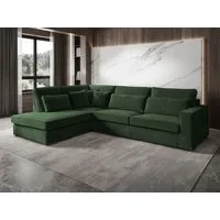 Beautysofa Ecksofa mit dekorativen Kissen PARMA, im modernes Design, klassische Polsterecke inklusive Wellenfedern, Ottomane links oder rechts wählbar
