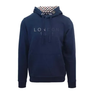 Aquascutum Herren London 1851 Logo Hoodie (Navy)
