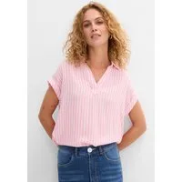 bonprix Kurzarmbluse Loose Fit, für einen luftigen Look, aus Viskose, gestreift