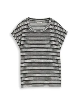 Denim Tom Tailor - T-Shirt mit Streifenmuster black white gradient stripe - Gr. - XS