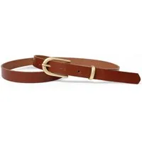 FRONHOFER Taillengürtel Damen Rindleder schmal (1-St) 2 cm, mattgold, fürs Kleid