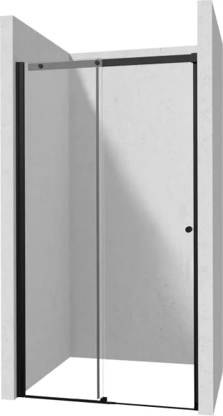Neuesbad SLIDING Dusche DOOR Schwarz 110CM mit Weissglas NB1DEKTSPN11P1