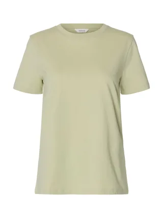 selected women - SLWMYESSENTIAL SS O-NECK TEE NOOS Lint - Gr. - M