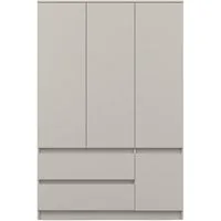 Deine Möbel 24 Kleiderschrank SIMO 01 120 cm in Weiß / Kaschmir, 4 Türen, 2 Schubladen (Set, 1-St., Drehtürenschrank ideal für Kinderzimmer & Jugendzimmer) Kinderkleiderschrank mit 5 Einlegeböden und 1 Kleiderstange