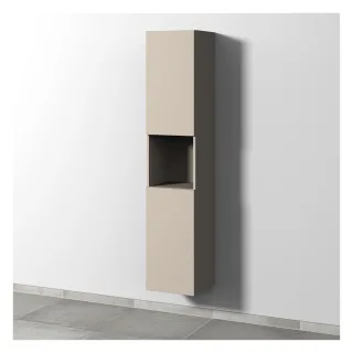 Sanipa 3way Hochschrank mit 2 Türen und 1 offenem Fach, Kaschmir-Matt SP1141U