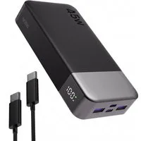 NOBIS Powerbank 20000mAh 45W Schnellladegerät Externer mit C zu C Kabel Powerbank 20000 mAh, power bank mit Digitalanzeige für Smartphone Laptop Tablet für Reisen