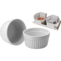 BURI Auflaufform Ofenschalen Auflaufform Keramikschälchen 2er-Set Weiß Dipschälchen, Glas