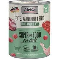 MAC'S Ente, Kaninchen & Rind 800 g - 6 Stück, für: Katze