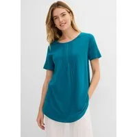 bonprix T-Shirt dezente A-Linie, Kurzarm, aus Baumwolle und Viskose