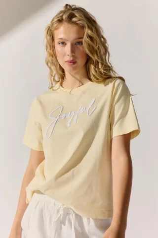 THE FASHION PEOPLE - T-Shirt Joyful buttercream print - Gr. - M